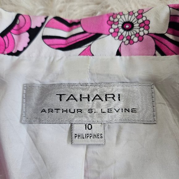 Tahari Arthur S. Levine Women's Pink Floral Jacket Blazer Size 10 - Picture 7 of 9